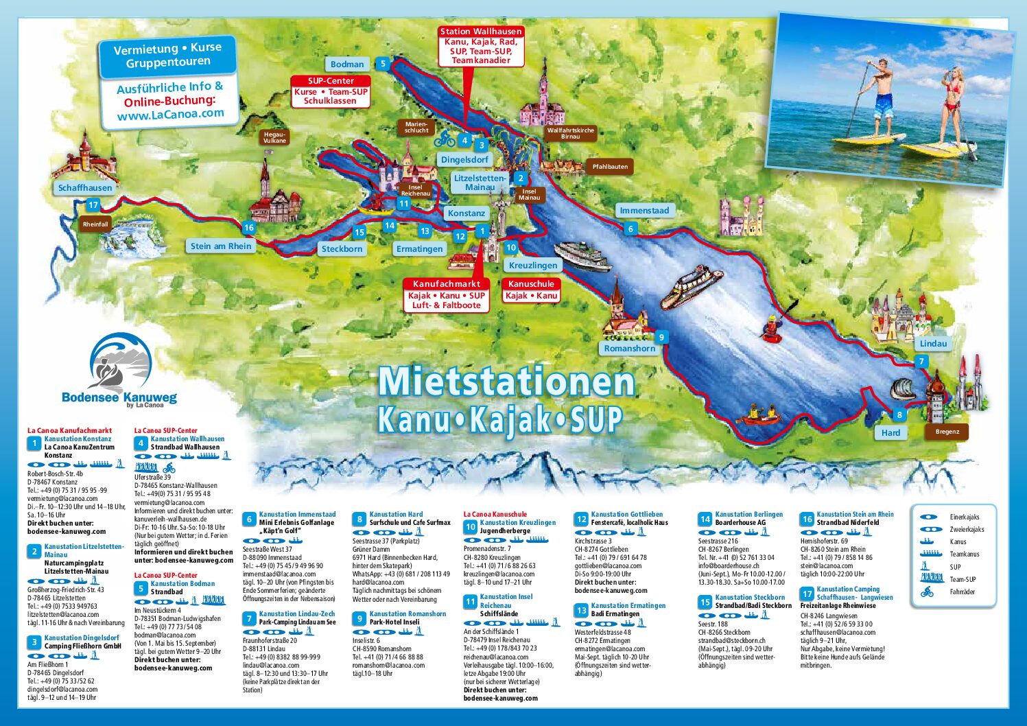 Bodensee-Kanuweg Mietstationen